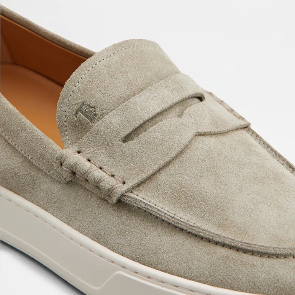 Tod's Suede Loafers in Light Tan ONE SHOE